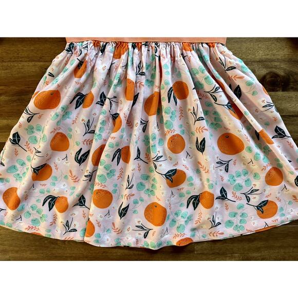 Matilda Jane Once Upon A Time Fresh Squeezed Orange Gray Blue Striped Dress 8 - Picture 6 of 7